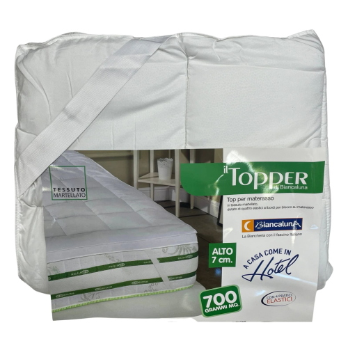 COPRIMATERASSO MATRIMONIALE TOPPER BIANCALUNA 7 CM