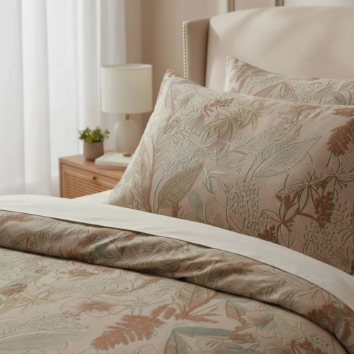COMPLETO LENZUOLA LETTO SINGOLO BASSETTI ASTER BEIGE