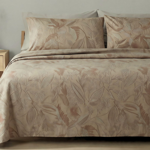 COMPLETO LENZUOLA LETTO SINGOLO BASSETTI ASTER BEIGE