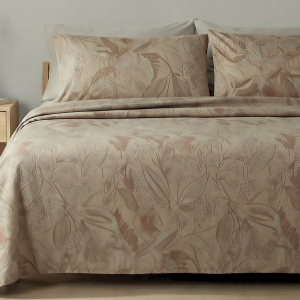 COMPLETO LENZUOLA LETTO SINGOLO BASSETTI ASTER BEIGE