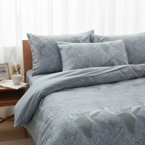 COMPLETO LENZUOLA LETTO SINGOLO BASSETTI ASTER GRIGIO