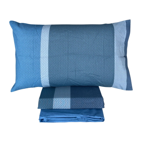 COMPLETO LENZUOLA LETTO SINGOLO BASSETTI NOSTALGIA BLU