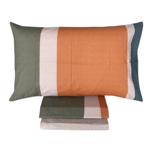 COMPLETO LENZUOLA MATRIMONIALE BASSETTI NOSTALGIA ARANCIO