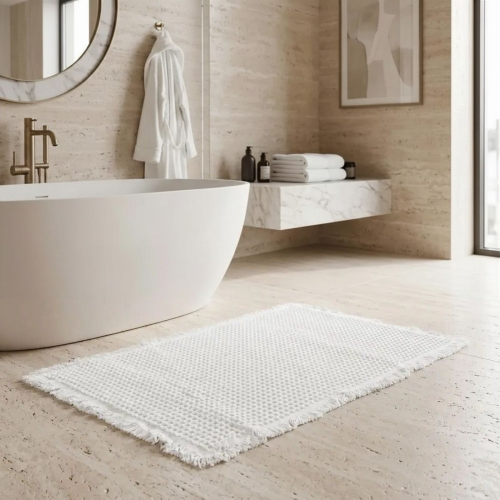 TAPPETO ANTISCIVOLO BEES NIDO D'APE 50X80 BIANCO