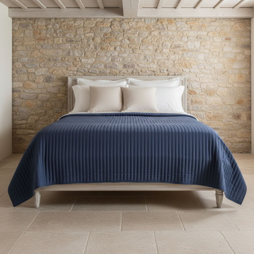 COPRILETTO TRAPUNTATO LETTO SINGOLO HAPPY BLU NOTTE