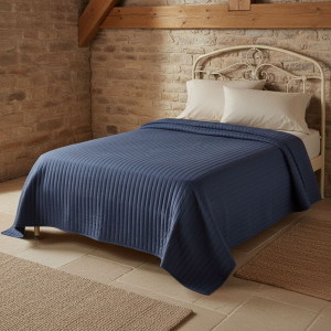 COPRILETTO TRAPUNTATO LETTO SINGOLO HAPPY BLU NOTTE