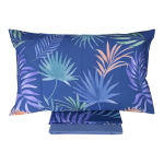 COMPLETO LENZUOLA MATRIMONIALE BASSETTI PALMSHADE AZZURRO