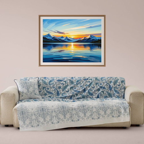 TELO ARREDO 350X270 BASSETTI GRANFOULARD MONNALISA CELESTE