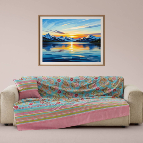 TELO ARREDO GRANFOULARD BASSETTI 270X270 RAPALLO TURCHESE
