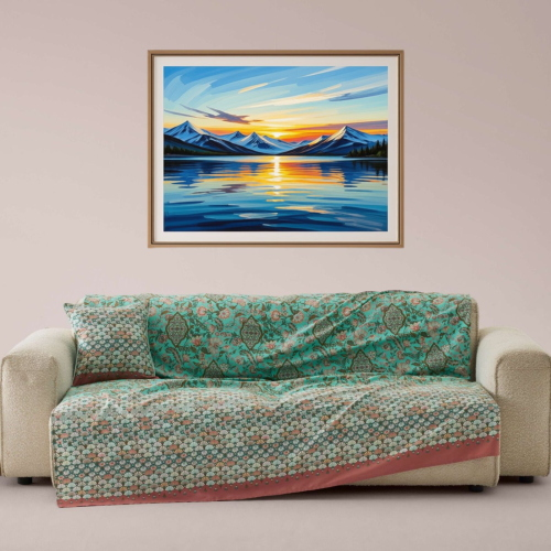 TELO ARREDO GRANFOULARD BASSETTI 270X270 TIGULLIO ACQUA