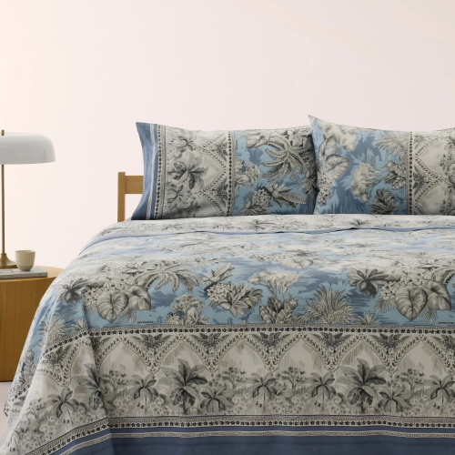 COMPLETO LENZUOLA MATRIMONIALE BASSETTI BOBOLI AZZURRO