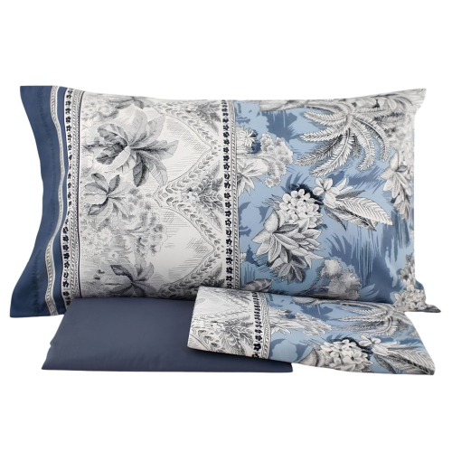 COMPLETO LENZUOLA MATRIMONIALE BASSETTI BOBOLI AZZURRO
