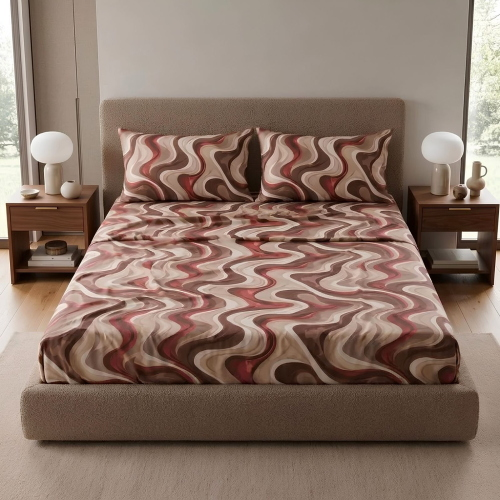 COMPLETO LENZUOLA UNA PIAZZA E MEZZA STYLE CATTER BORDEAUX 40