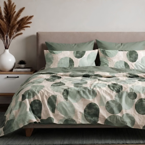 COMPLETO LENZUOLA MATRIMONIALE STYLE FORME VERDE 80