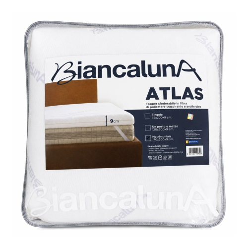 TOPPER LETTO SINGOLO SFODERABILE ATLAS BIANCALUNA