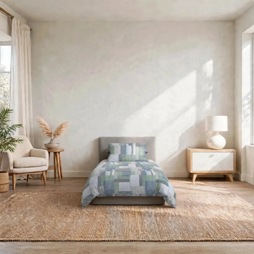 COMPLETO LENZUOLA LETTO SINGOLO STYLE GEOM VERDE 80