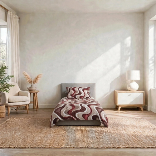 PARURE COPRIPIUMINO LETTO SINGOLO STYLE CATTER BORDEAUX 40