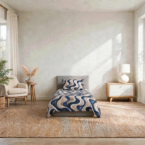 PARURE COPRIPIUMINO LETTO SINGOLO STYLE CATTER BLU 70