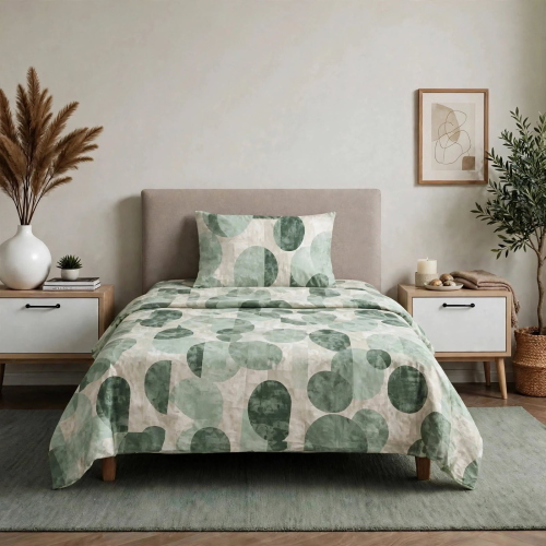 PARURE COPRIPIUMINO LETTO SINGOLO STYLE FORME VERDE 80