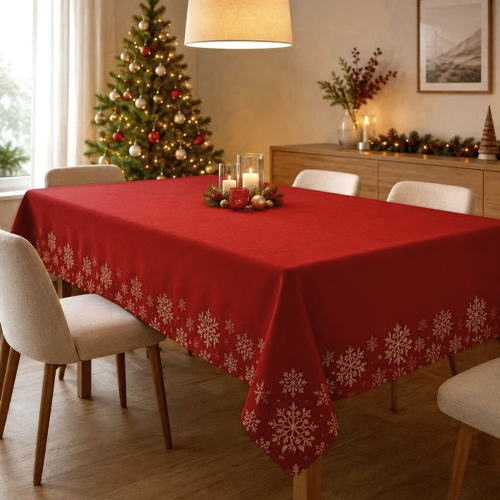 TOVAGLIA COPRITAVOLO GOBELIN JACQUARD LUREX NATALE 140X180