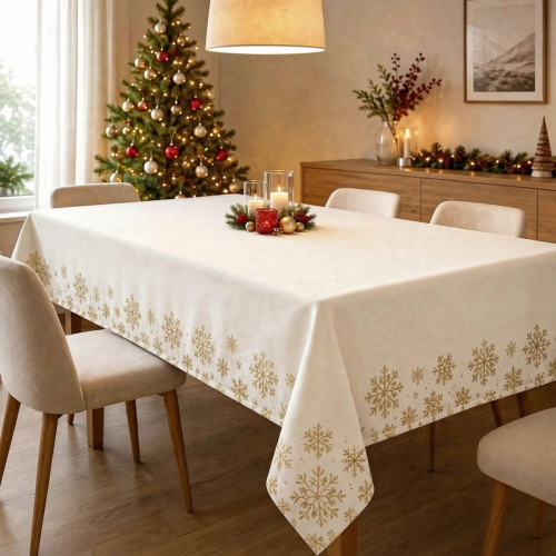 TOVAGLIA COPRITAVOLO GOBELIN JACQUARD LUREX NATALE 140X180